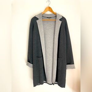 T Tahari | Cardigan | Two-Tone Grey | Size L